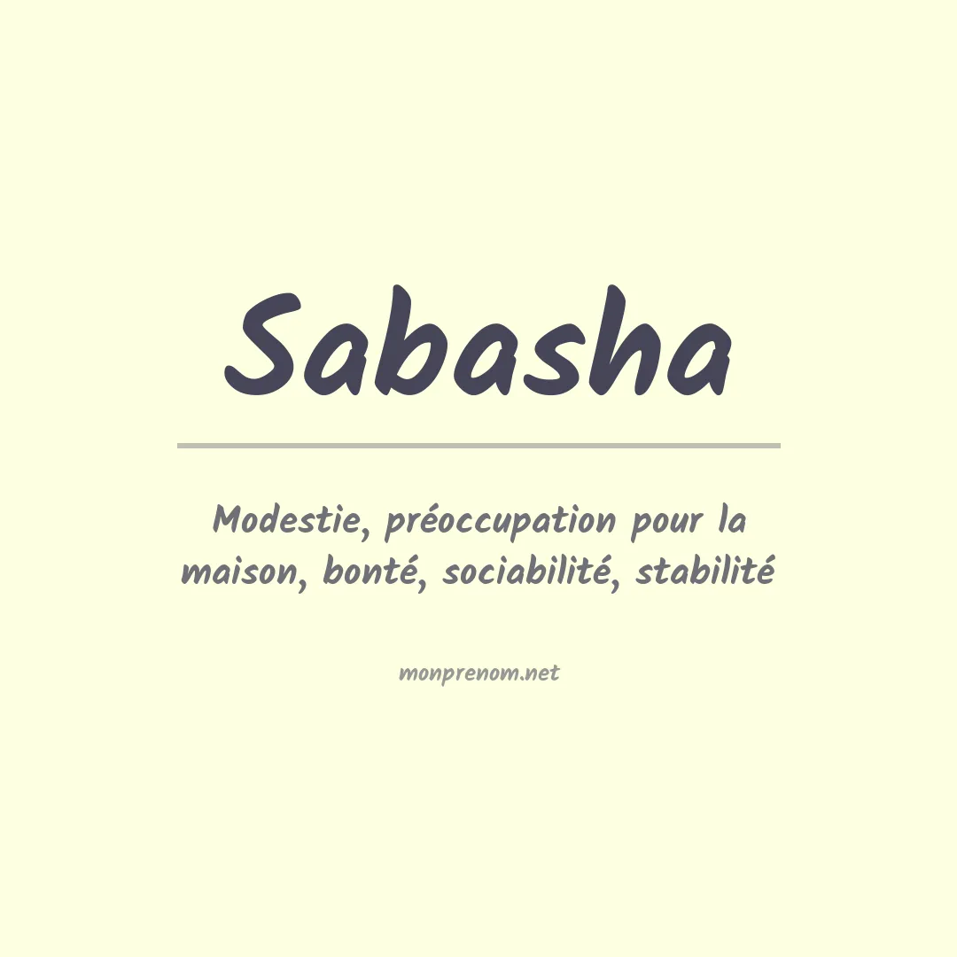 Signification du prénom Sabasha