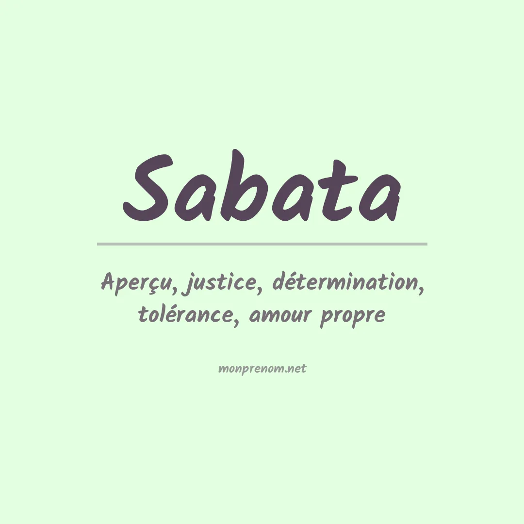 Signification du prénom Sabata