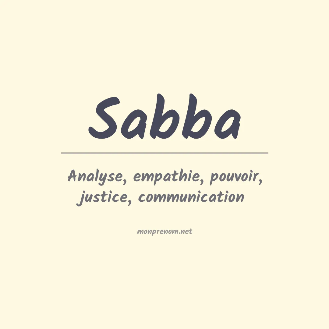 Signification du prénom Sabba