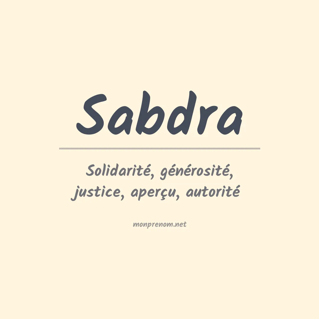 Signification du prénom Sabdra