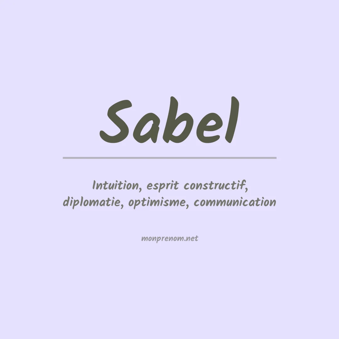 Prénom Sabel