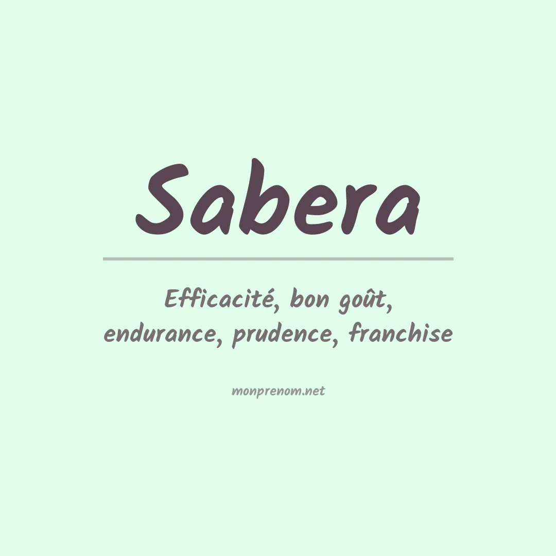 Signification du prénom Sabera