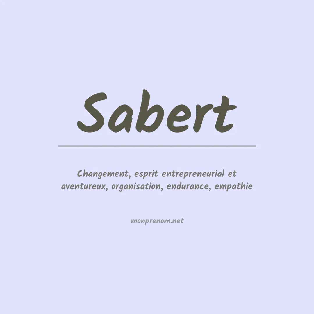 Signification du prénom Sabert