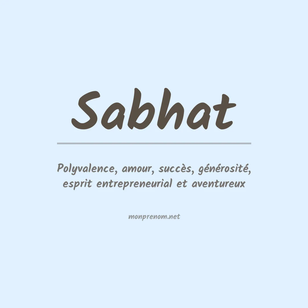 Signification du prénom Sabhat