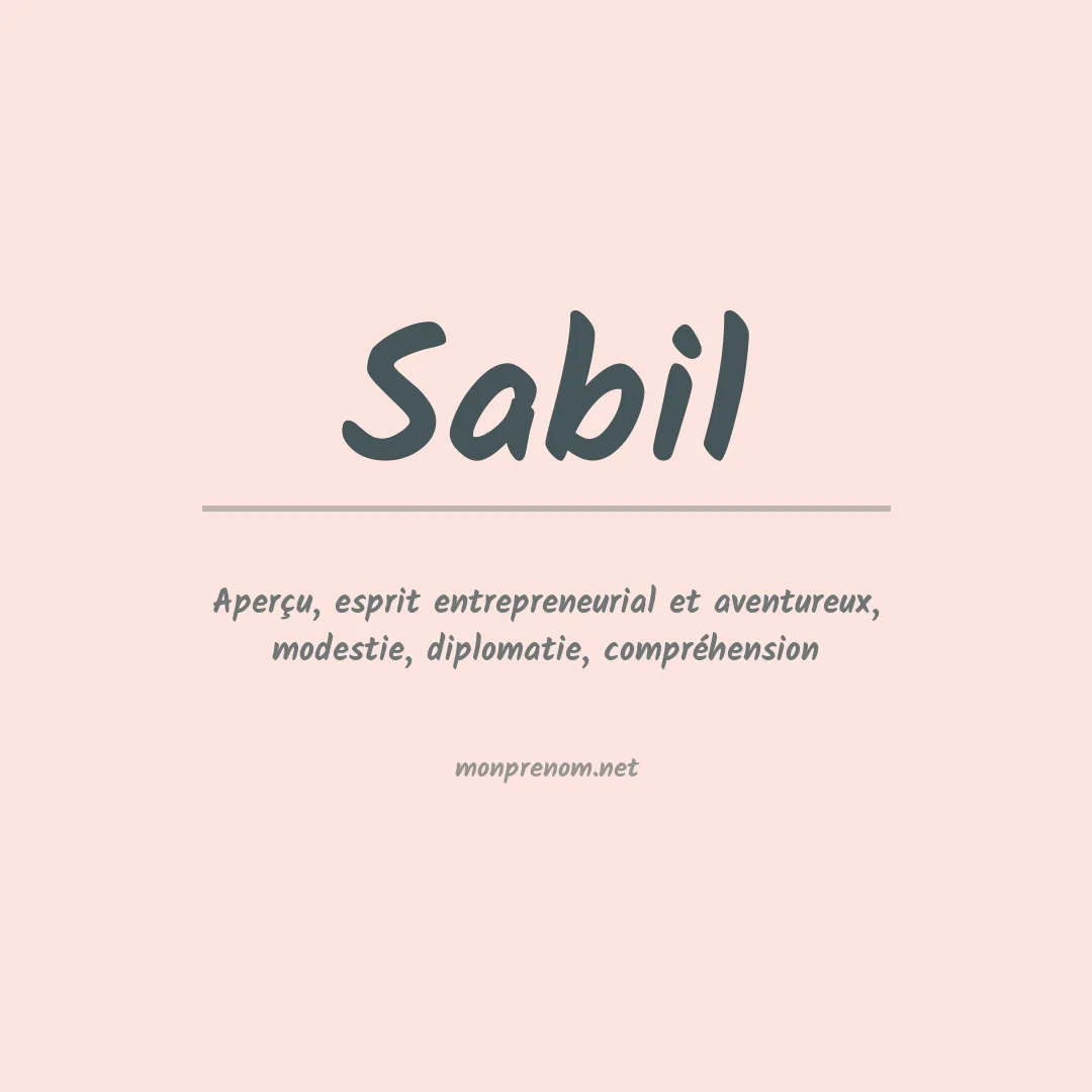 Signification du prénom Sabil