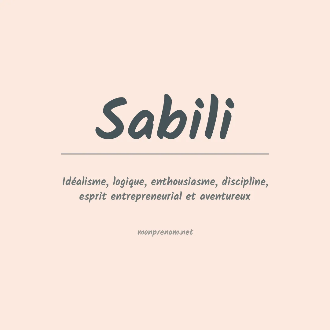 Signification du prénom Sabili