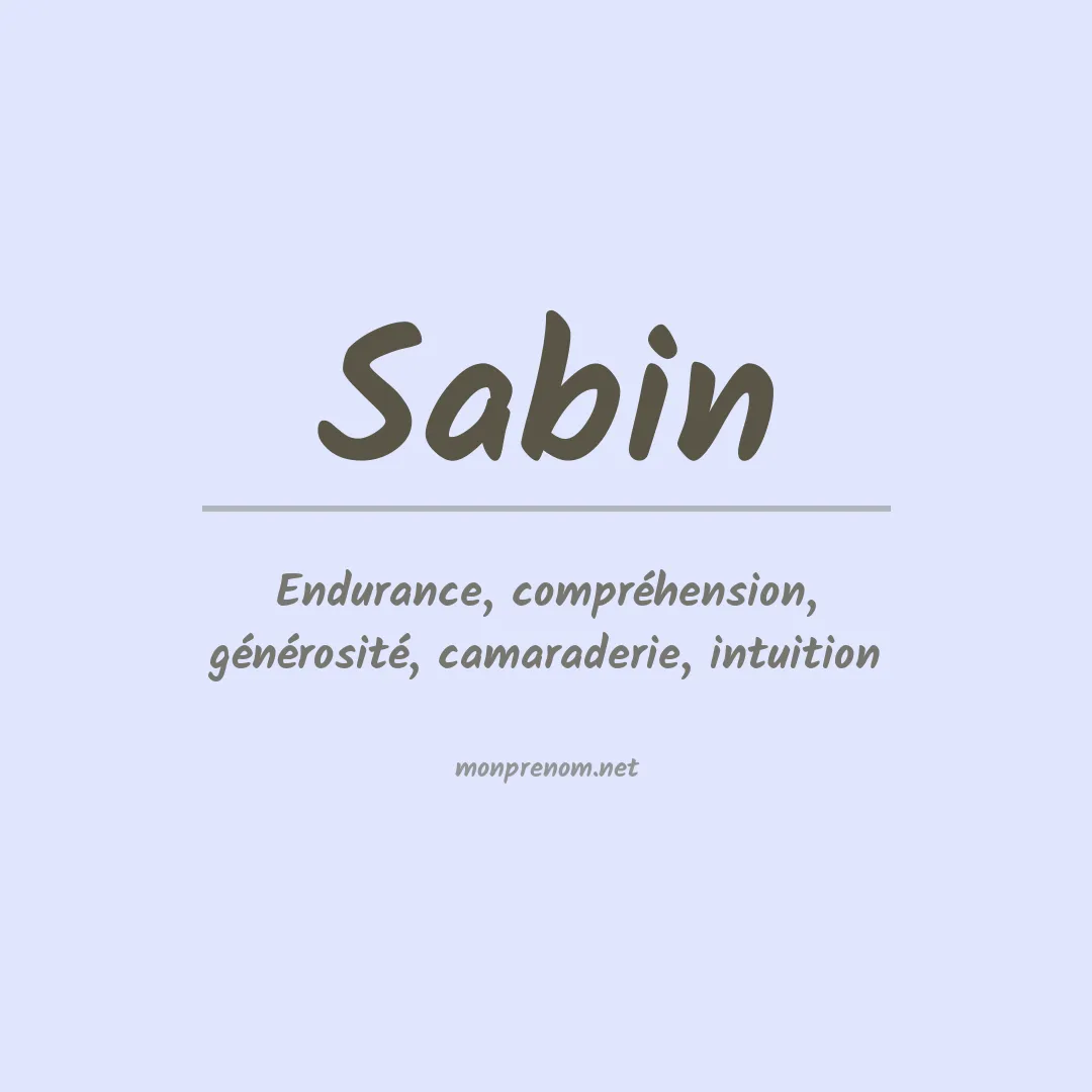 Prénom Sabin