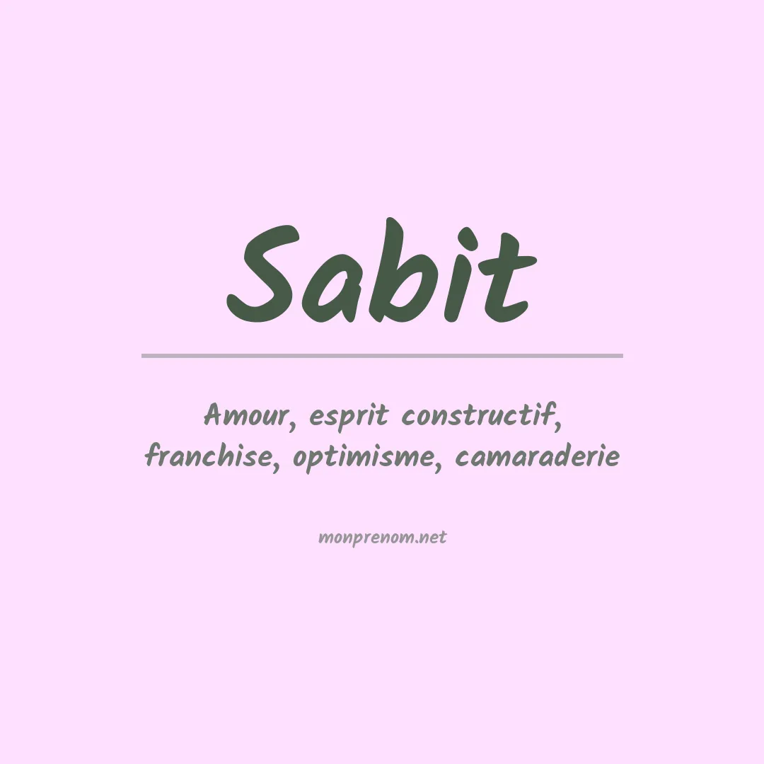Prénom Sabit