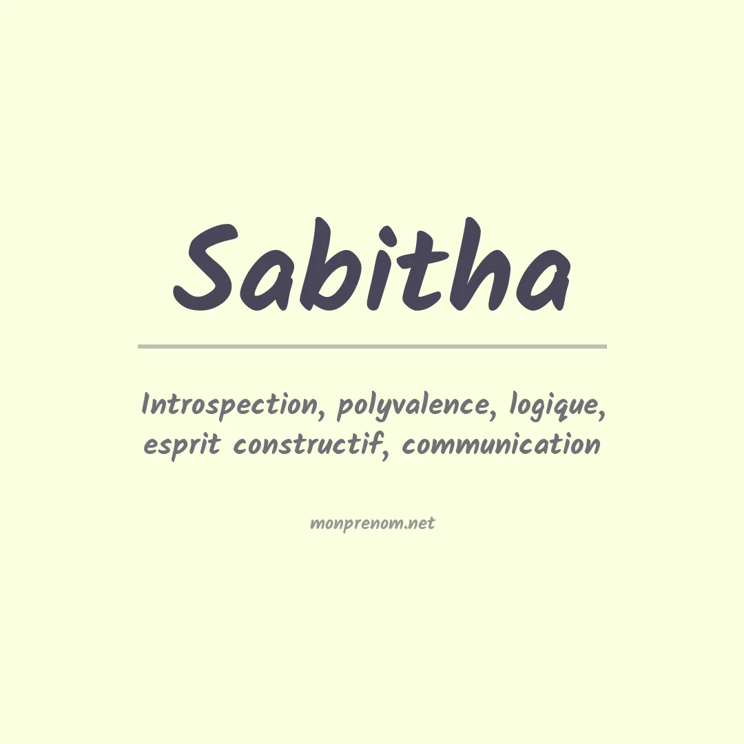 Signification du prénom Sabitha