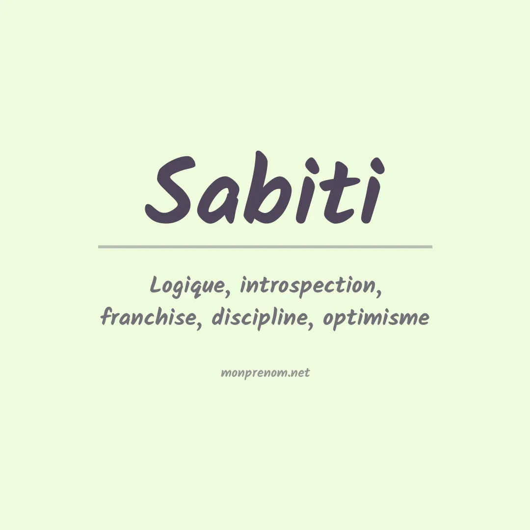 Signification du prénom Sabiti