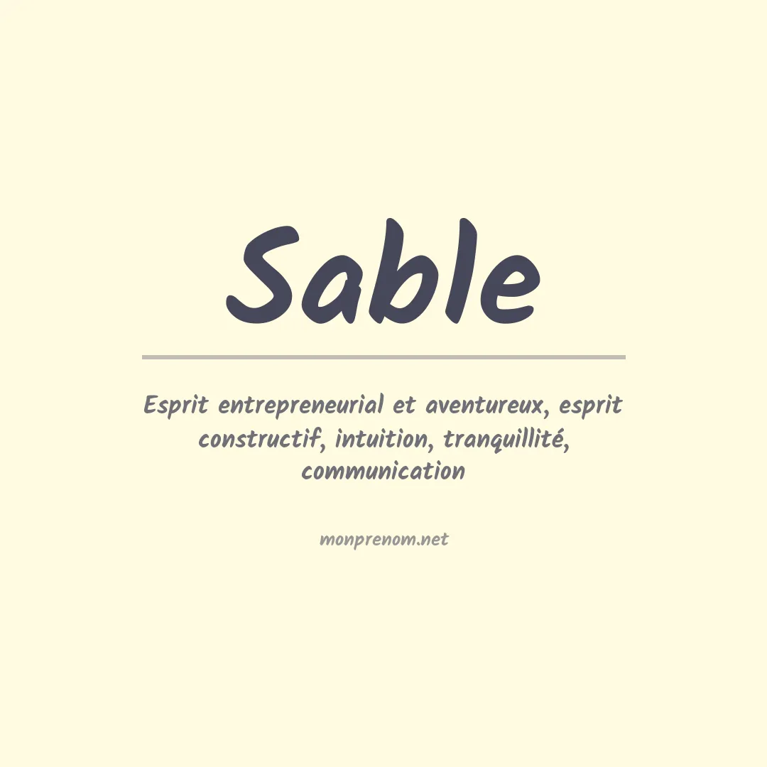 Prénom Sable