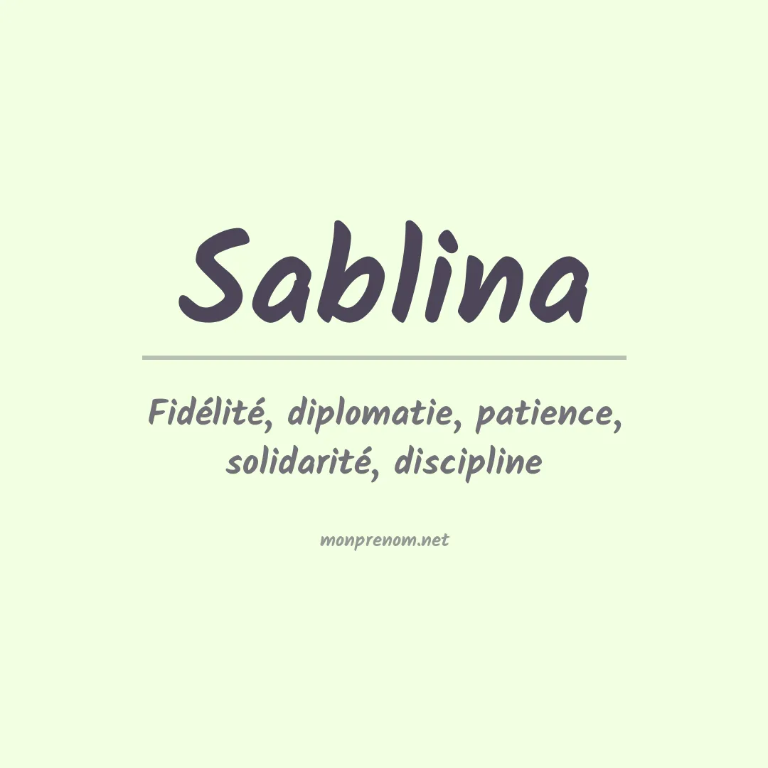 Signification du prénom Sablina