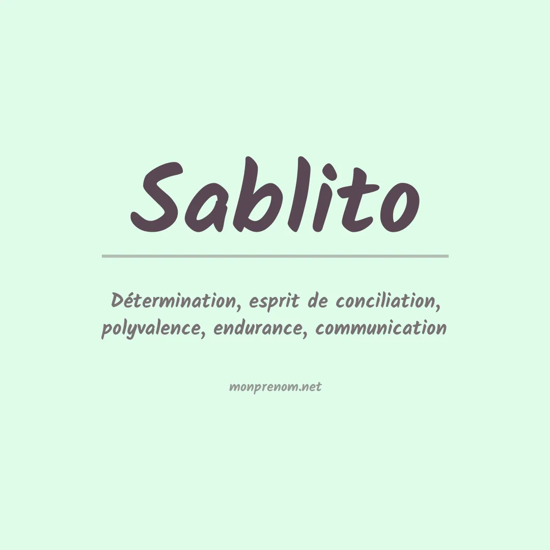 Signification du prénom Sablito