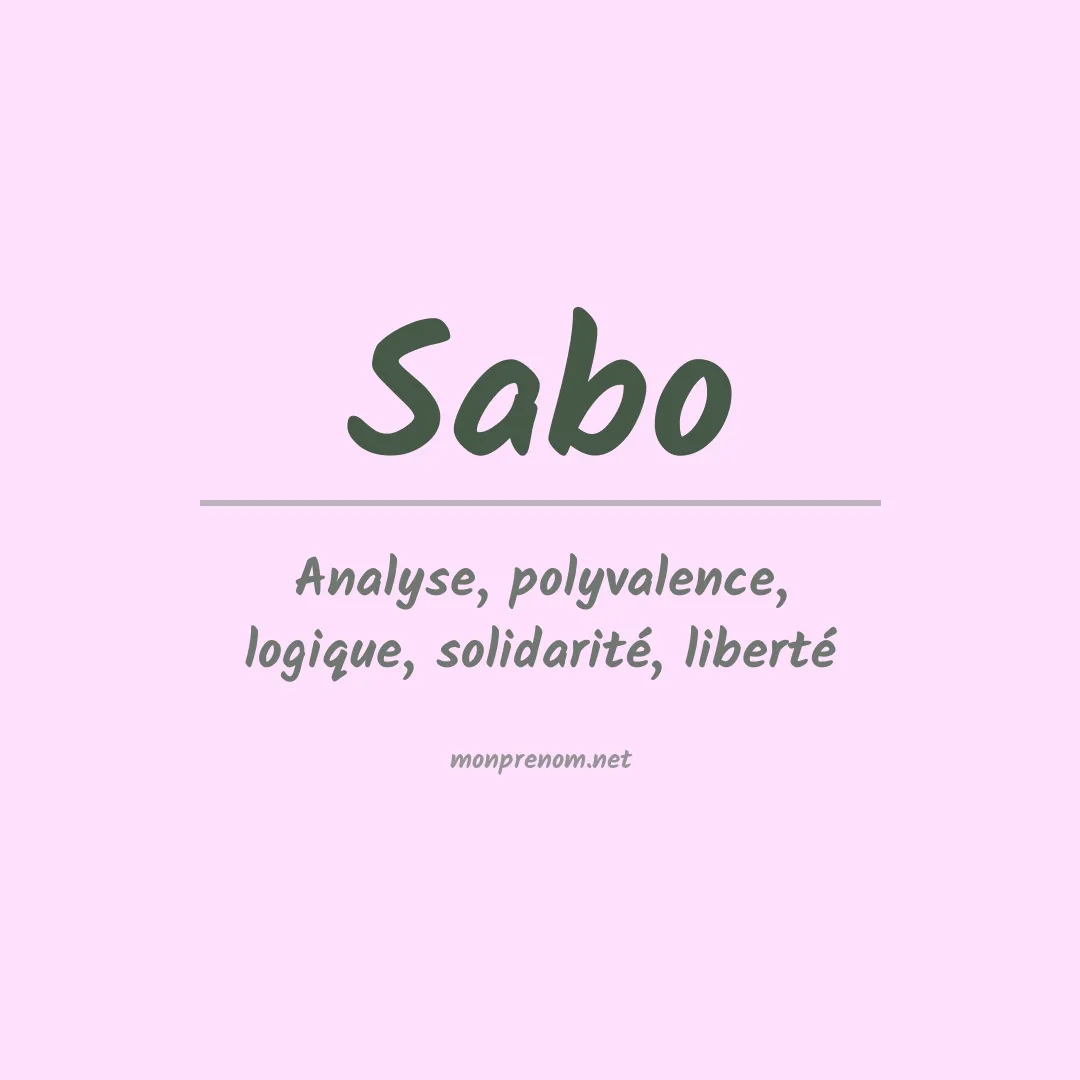 Prénom Sabo