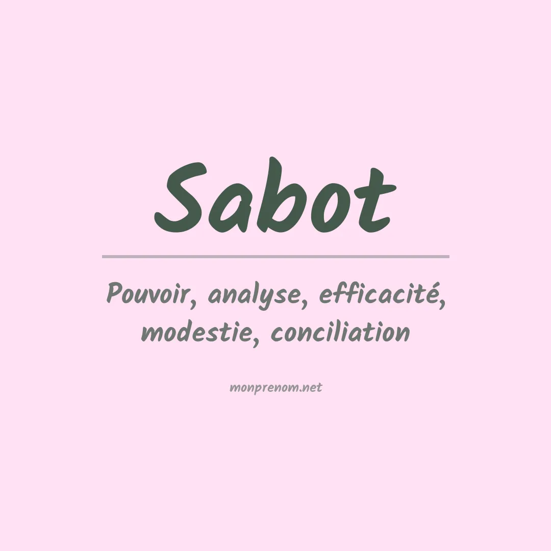 Prénom Sabot