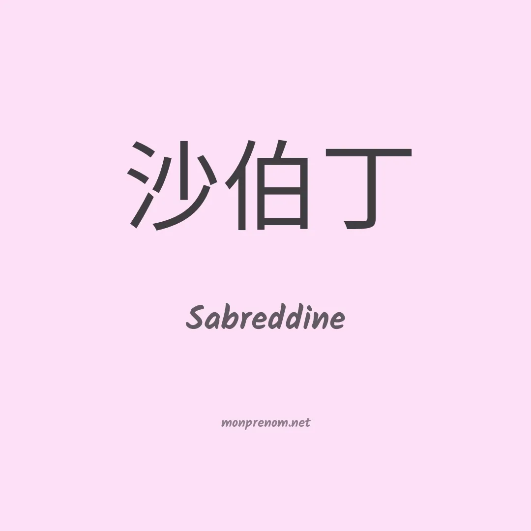 Sabreddine en chinois