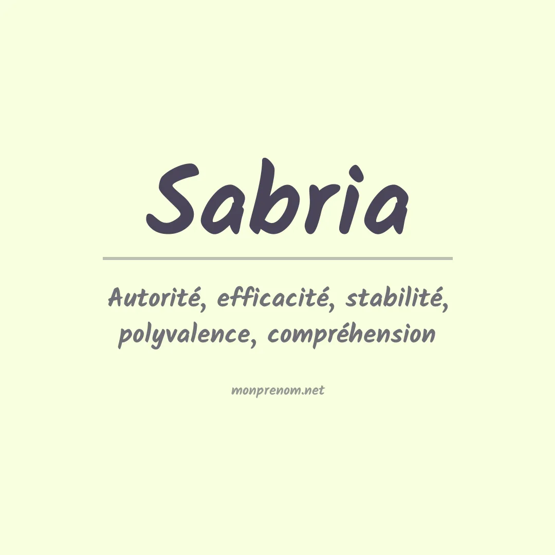 Signification du prénom Sabria