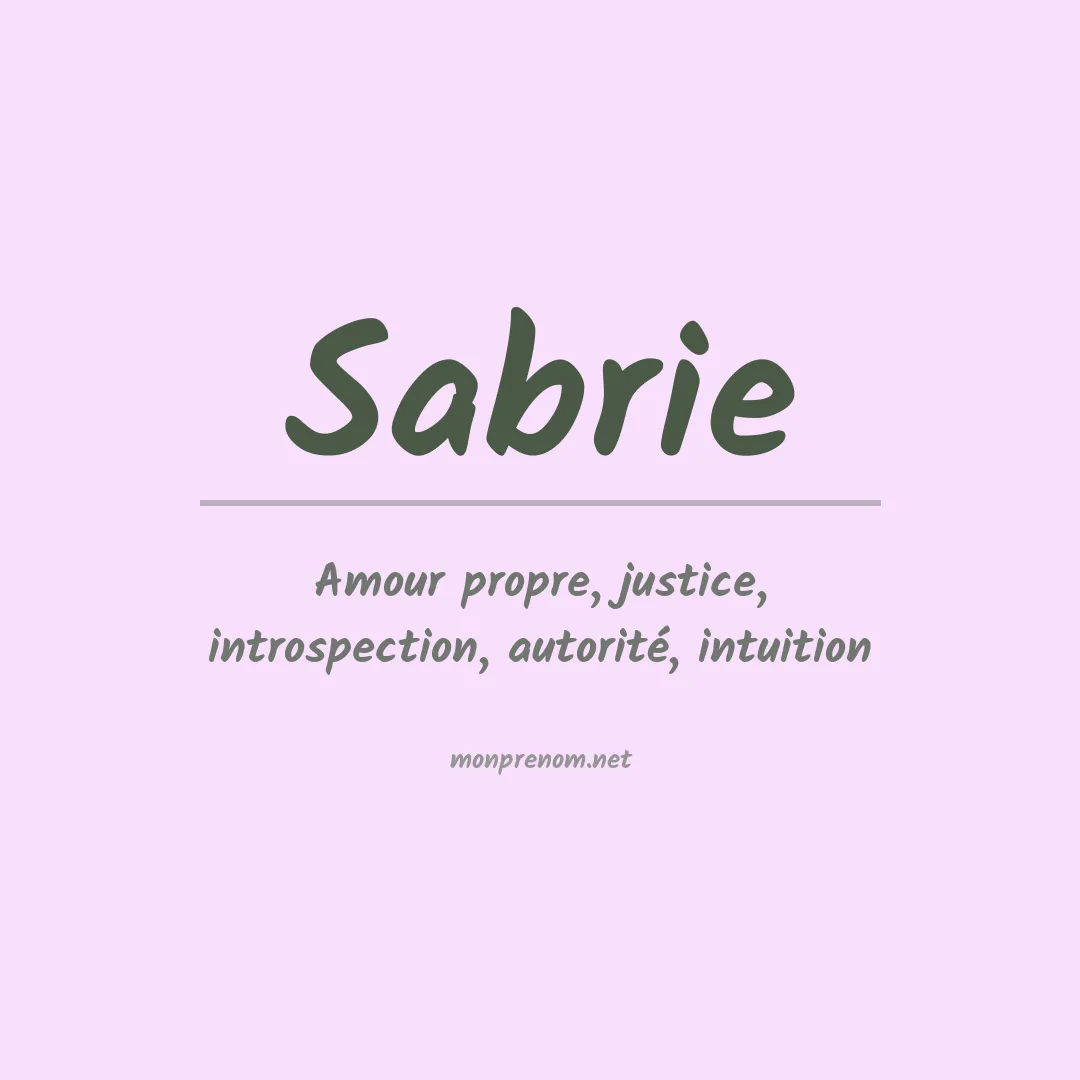 Signification du prénom Sabrie