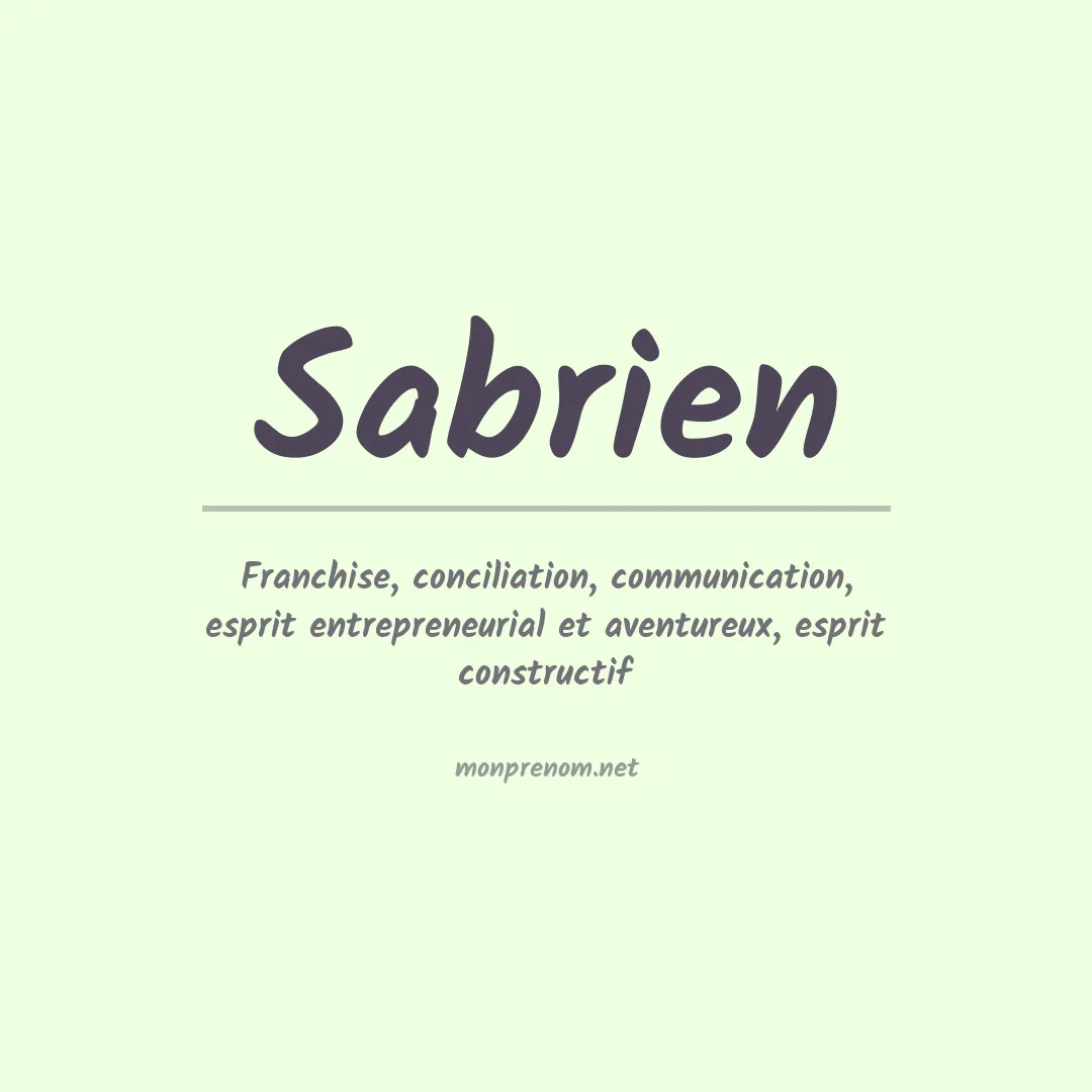 Signification du prénom Sabrien