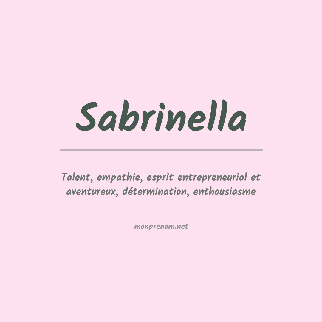 Signification du prénom Sabrinella