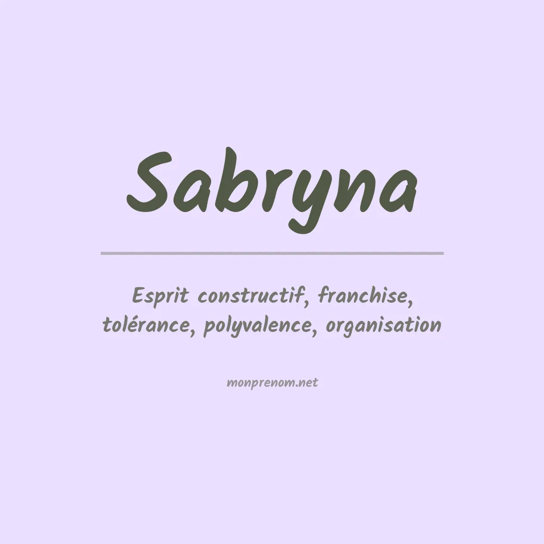 Prénom Sabryna
