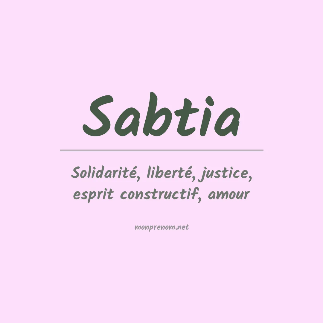 Signification du prénom Sabtia