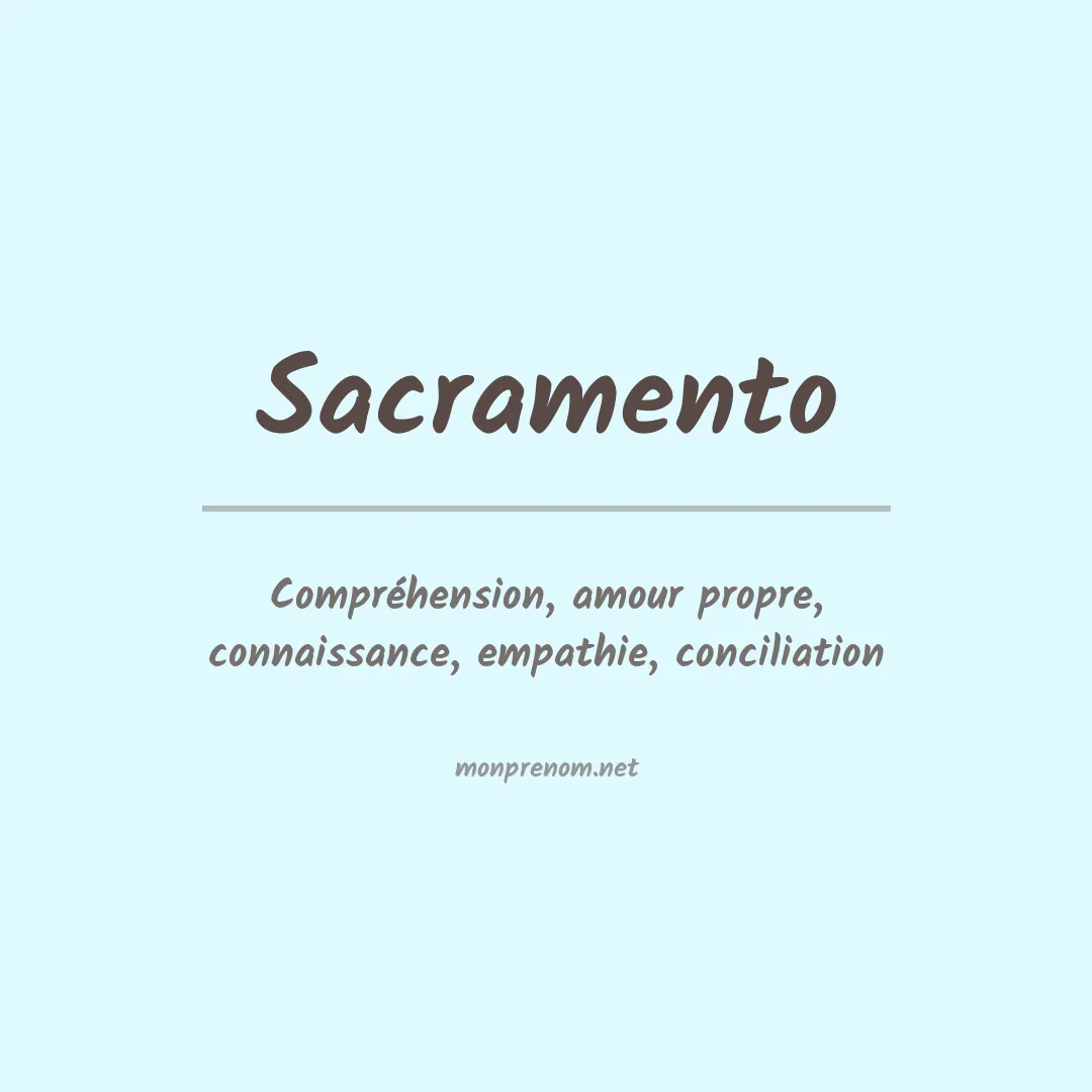 Signification du prénom Sacramento