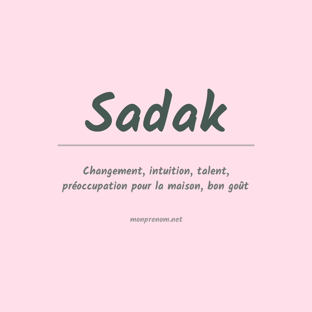 Prénom Sadak