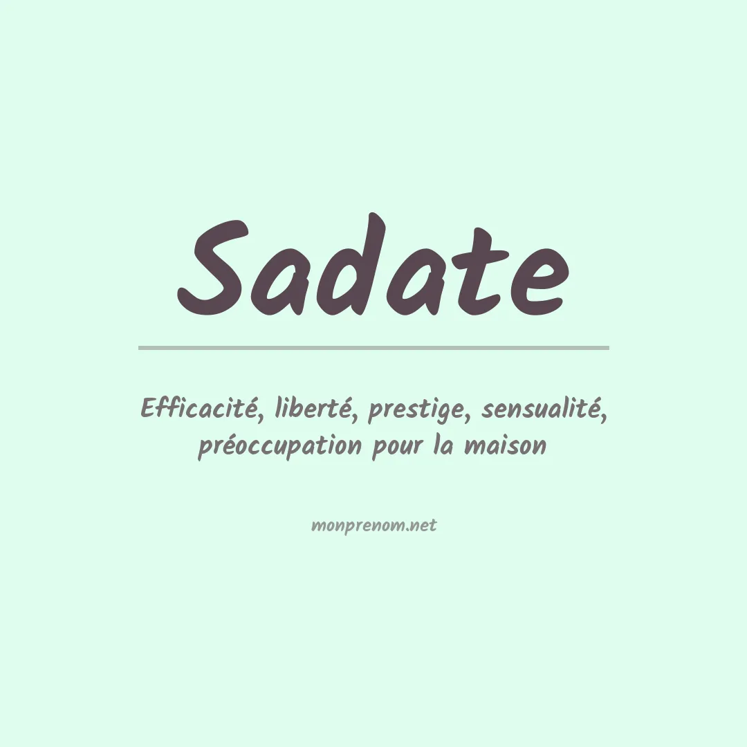 Signification du prénom Sadate