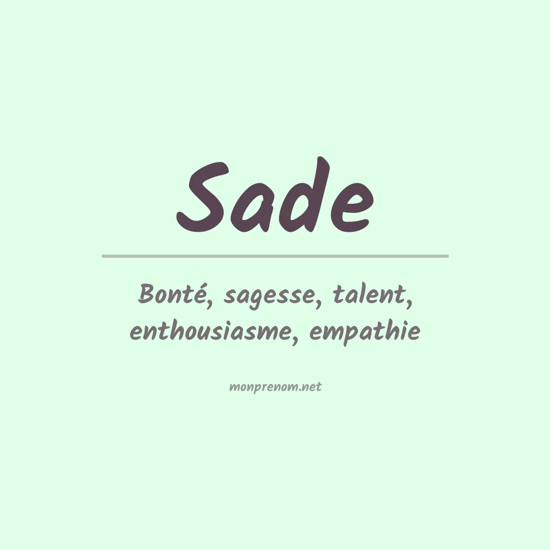 Signification du prénom Sade