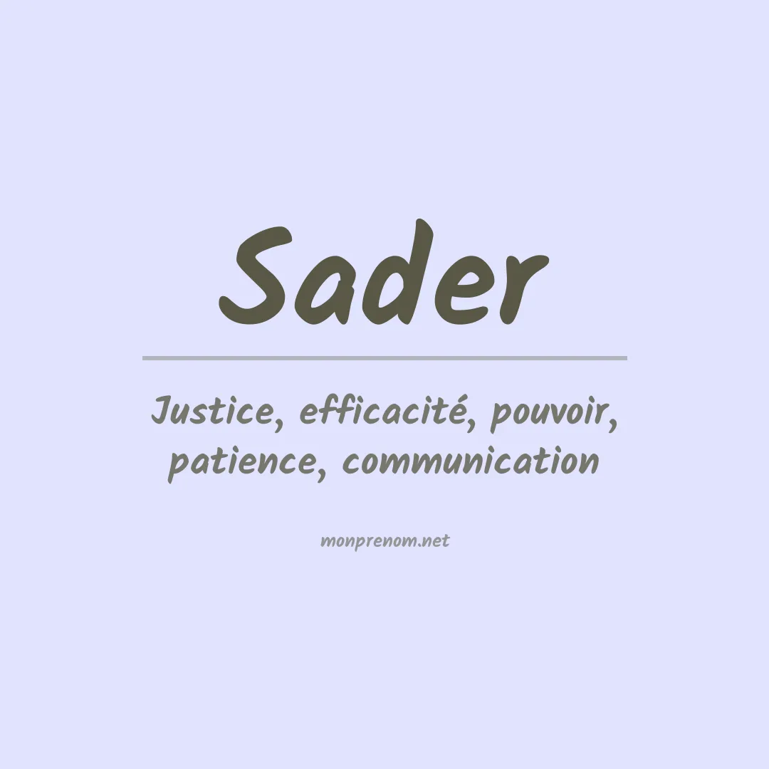 Prénom Sader