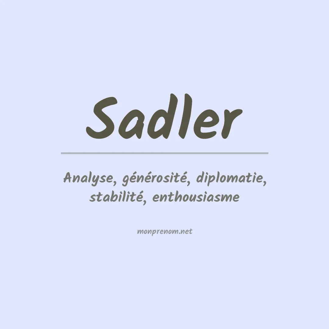 Prénom Sadler
