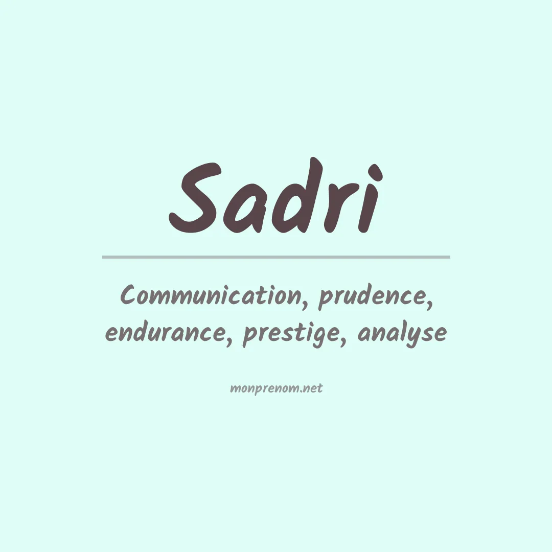 Prénom Sadri