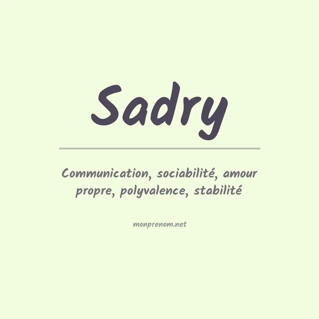 Prénom Sadry