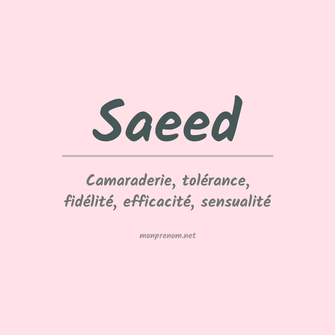 Prénom Saeed