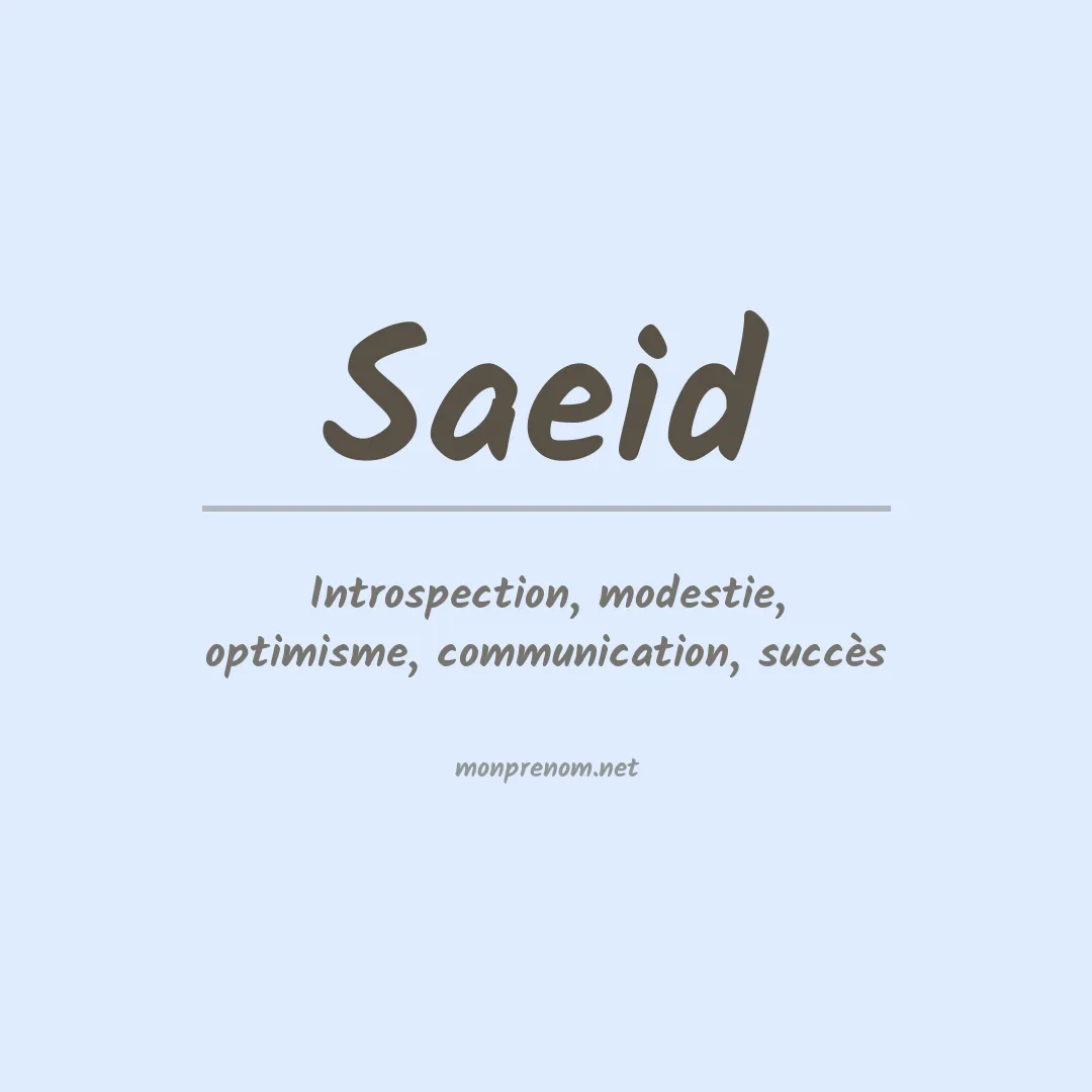 Prénom Saeid