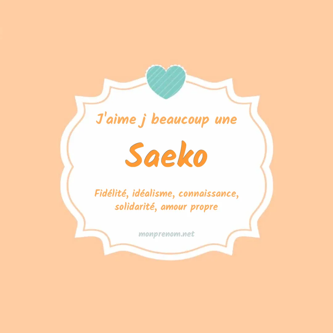 J'aime beaucoup Saeko