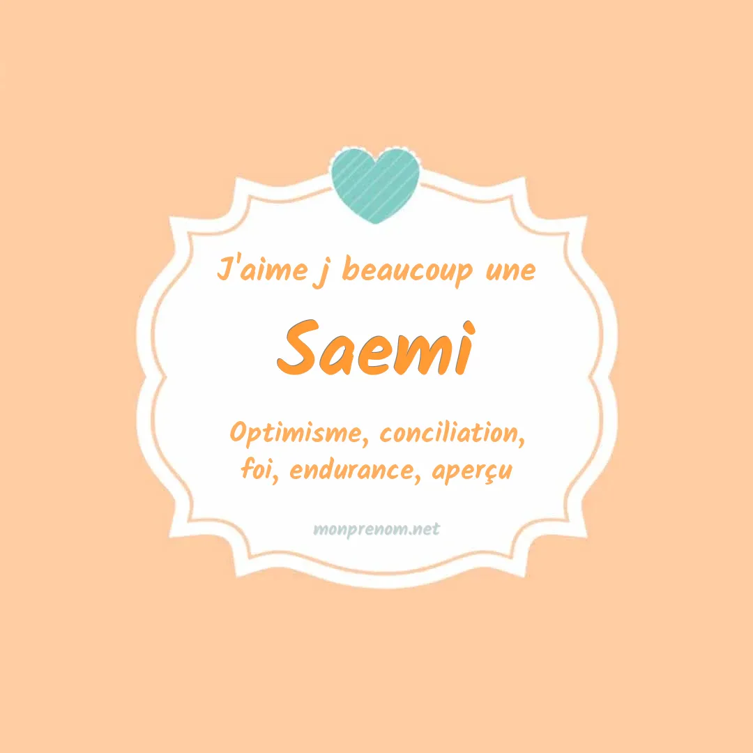 J'aime beaucoup Saemi