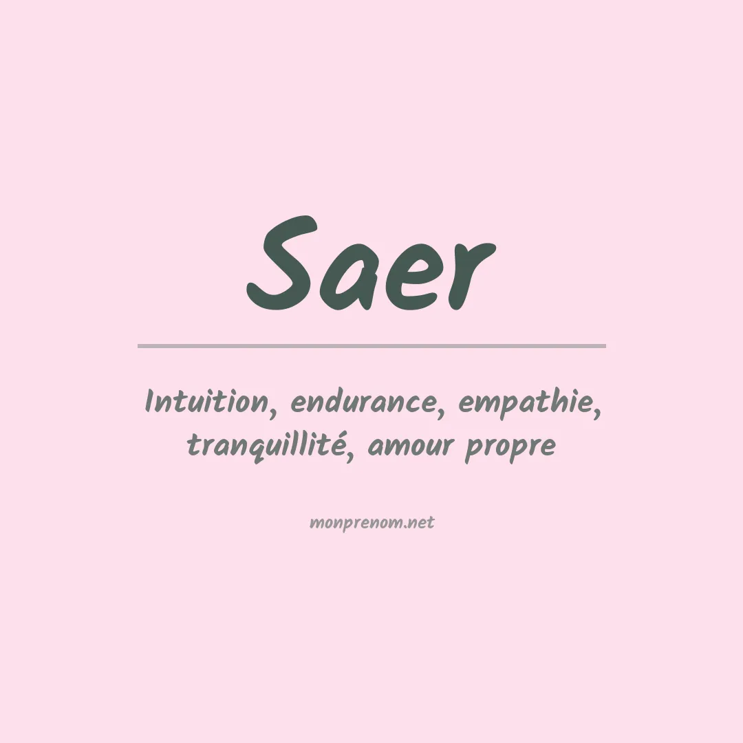 Prénom Saer