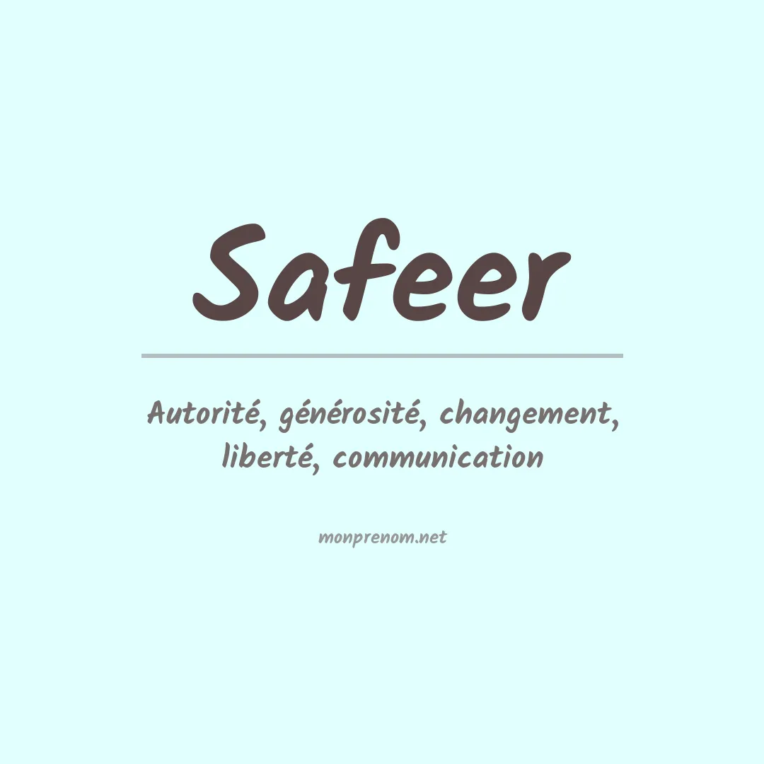 Signification du prénom Safeer