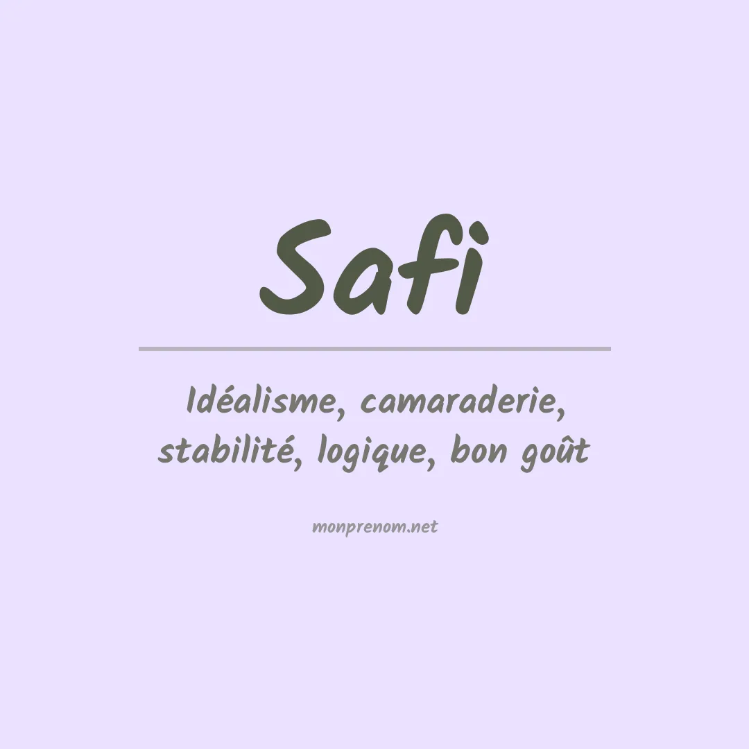 Prénom Safi
