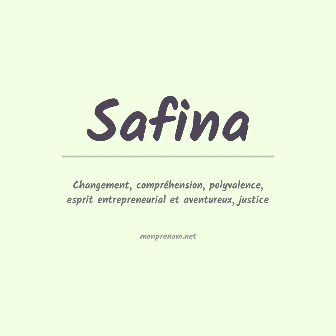 Signification du prénom Safina