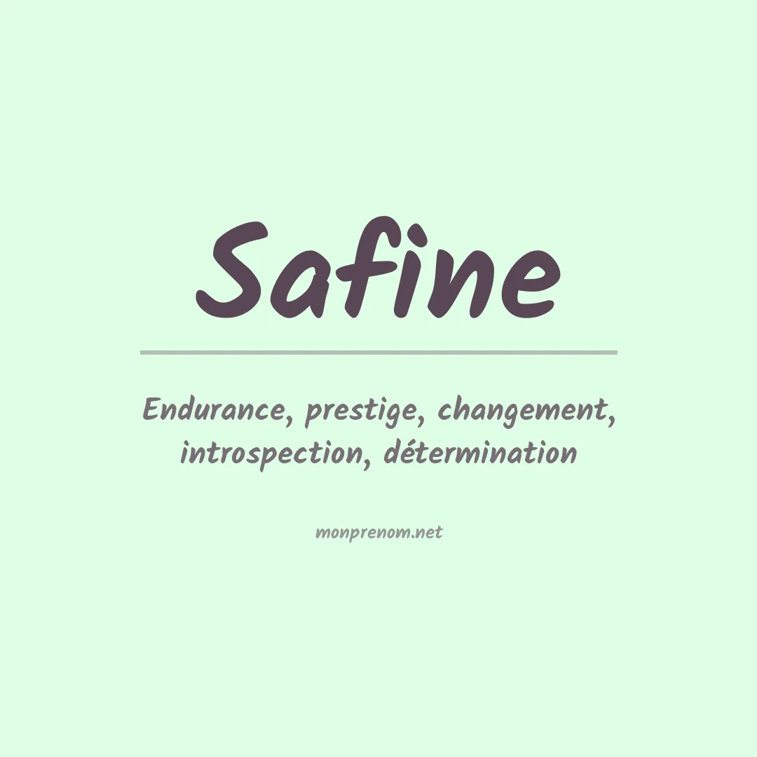 Signification du prénom Safine