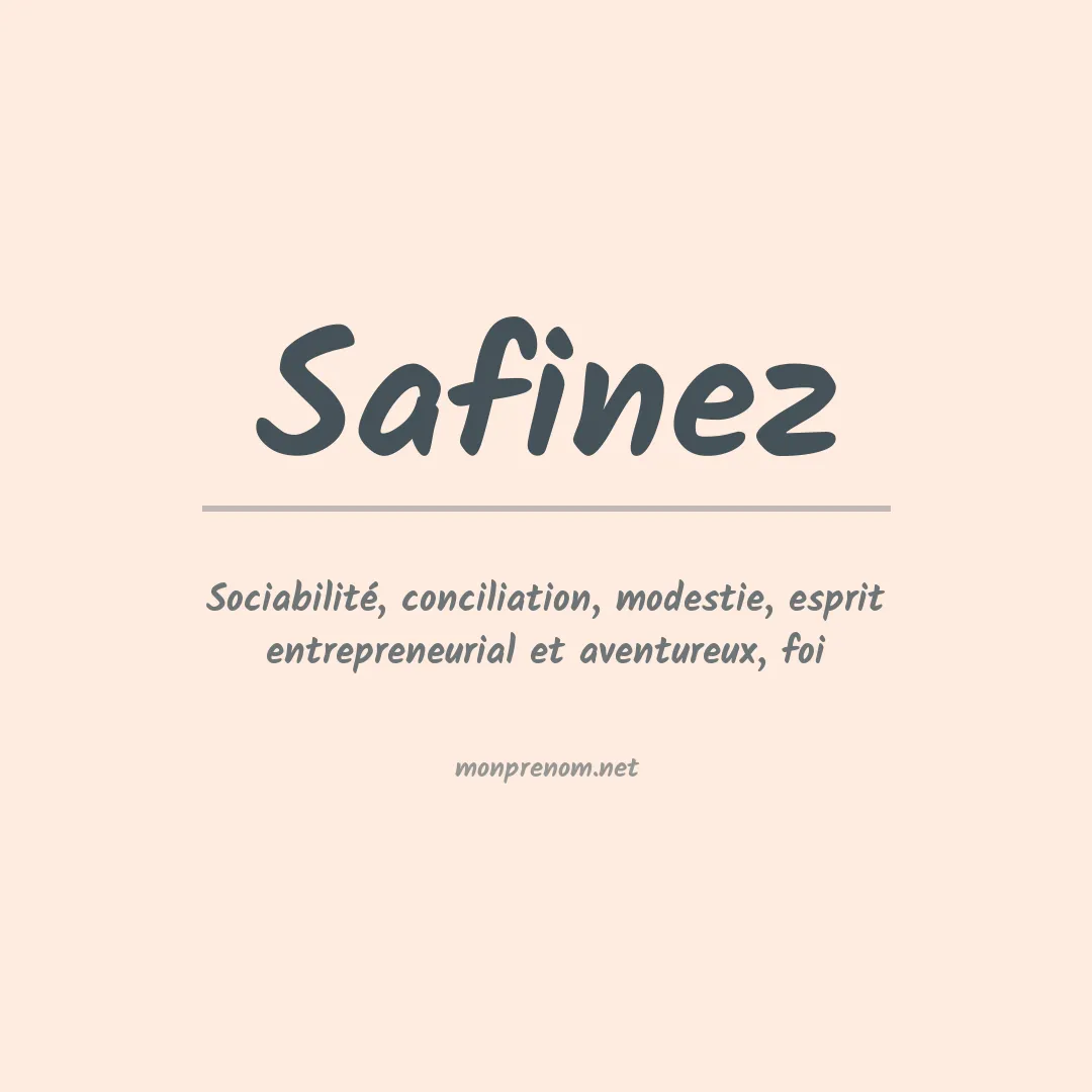 Signification du prénom Safinez
