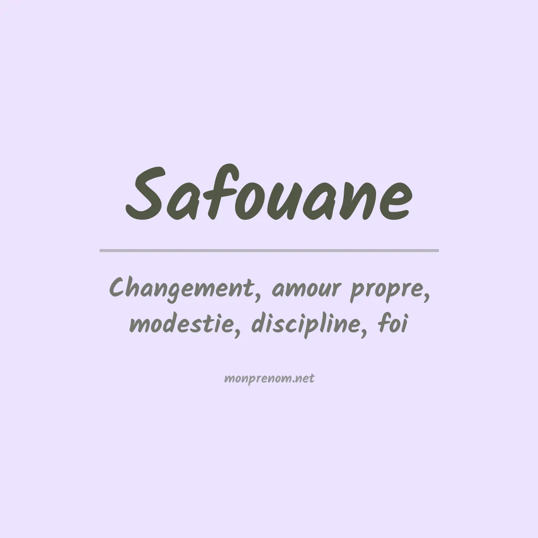 Signification du prénom Safouane