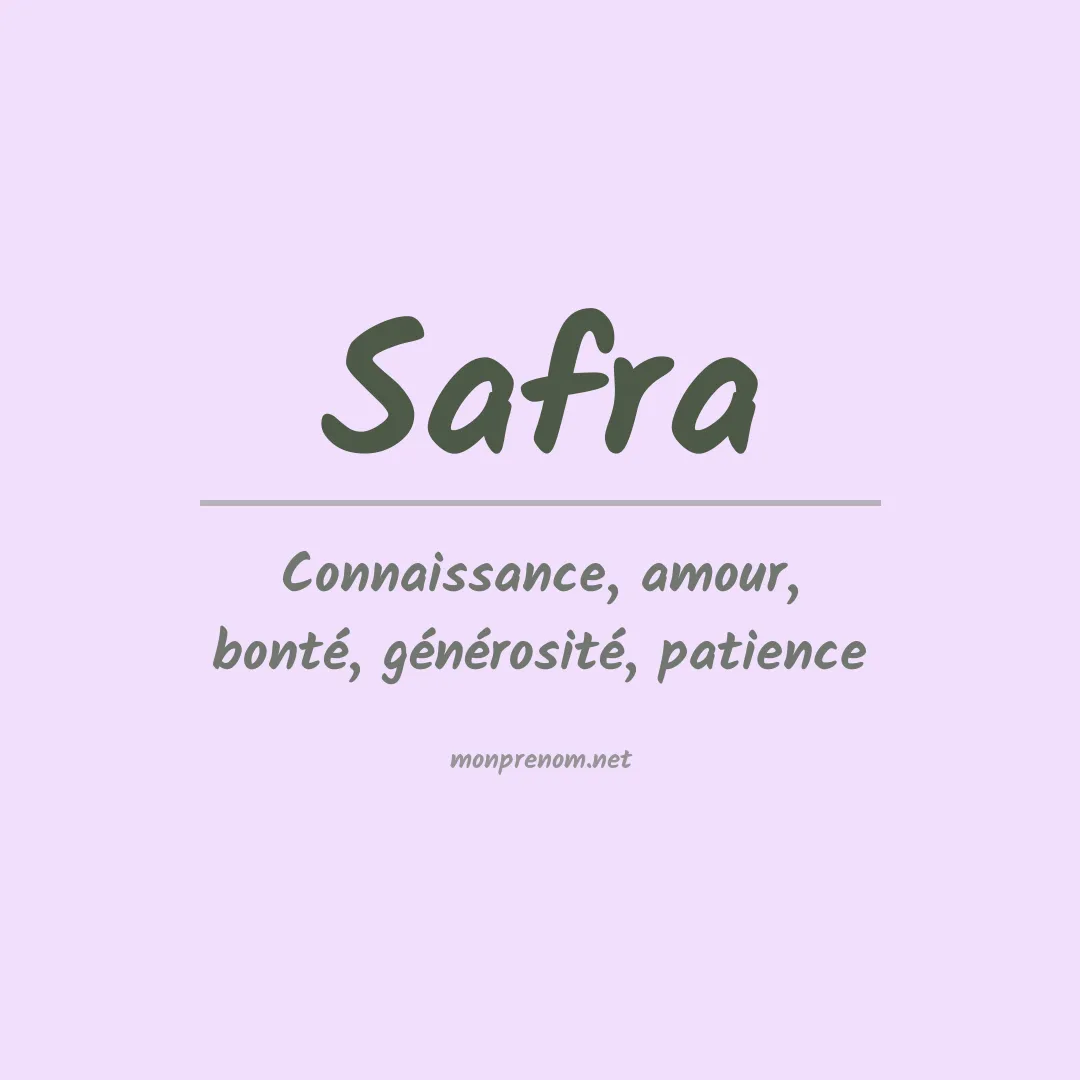 Signification du prénom Safra