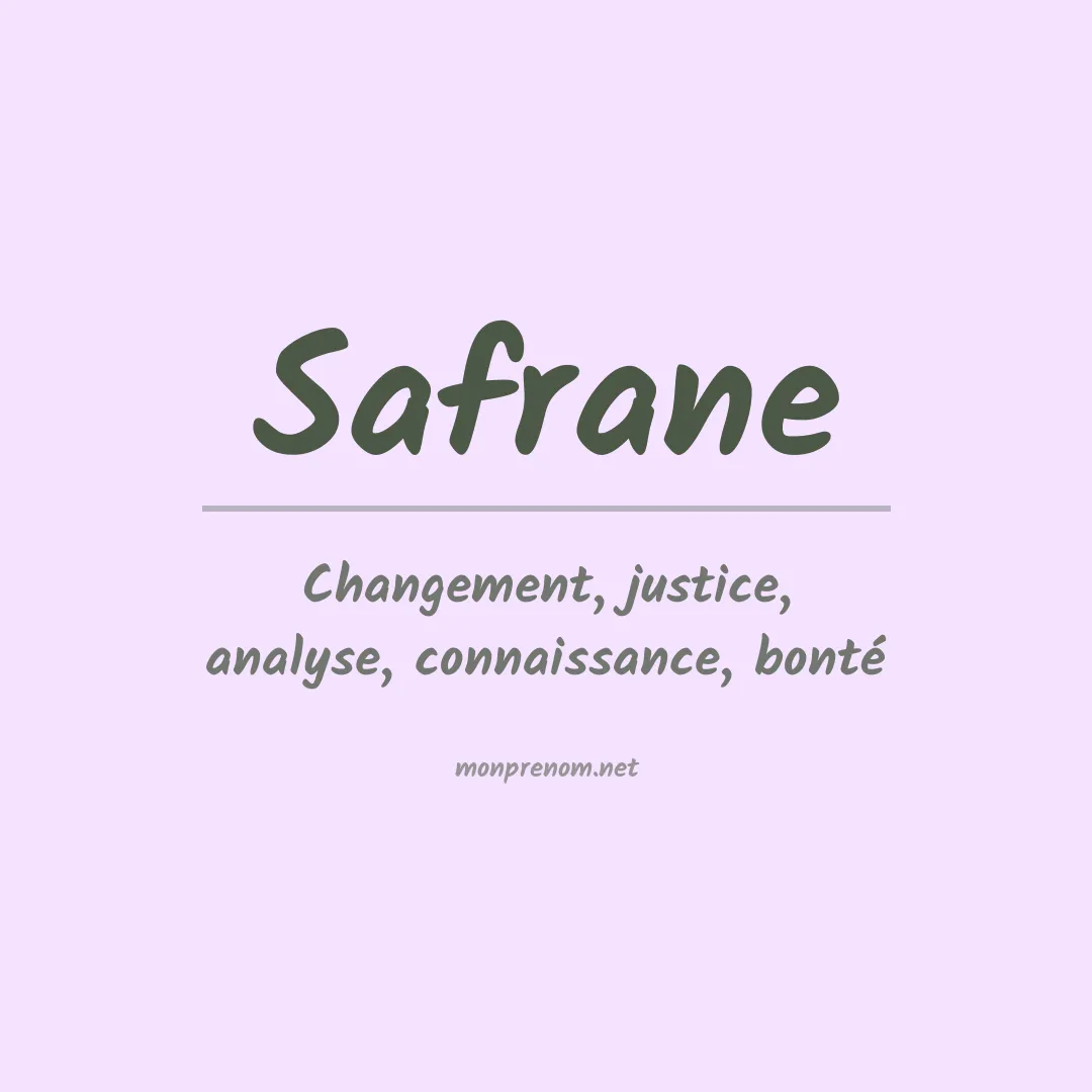 Signification du prénom Safrane