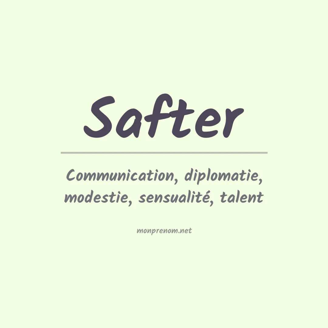 Signification du prénom Safter