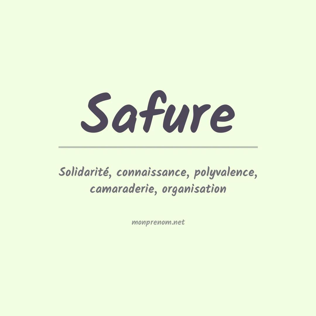Signification du prénom Safure