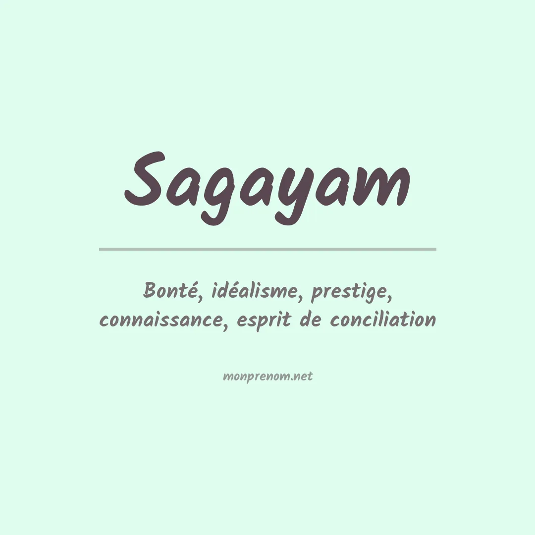 Signification du prénom Sagayam